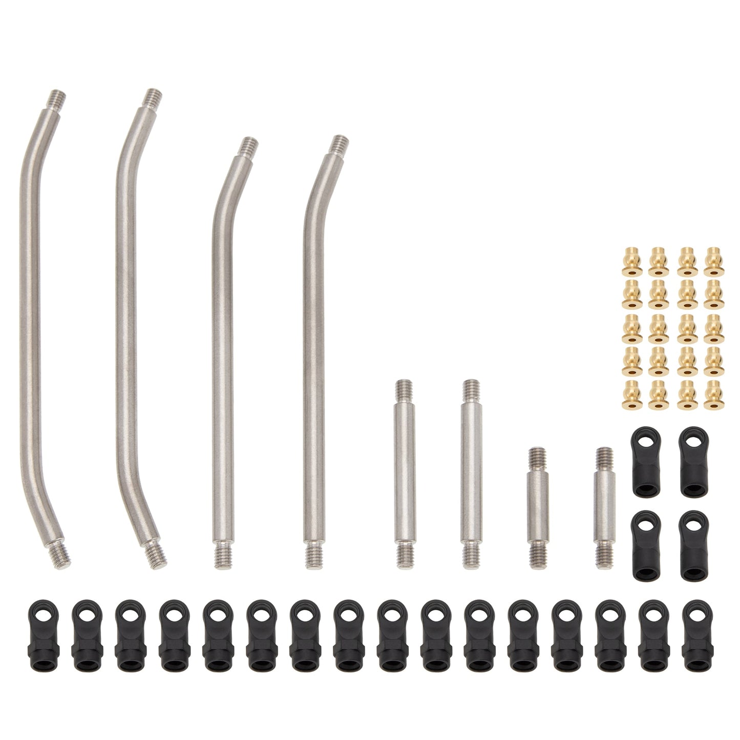 MEUS Racing SCX24 Dead90 Double Bent Links Deadbolt Front Links & 90mm Rear Links for Axial 1/24 SCX24 RC Crawler – Titanium