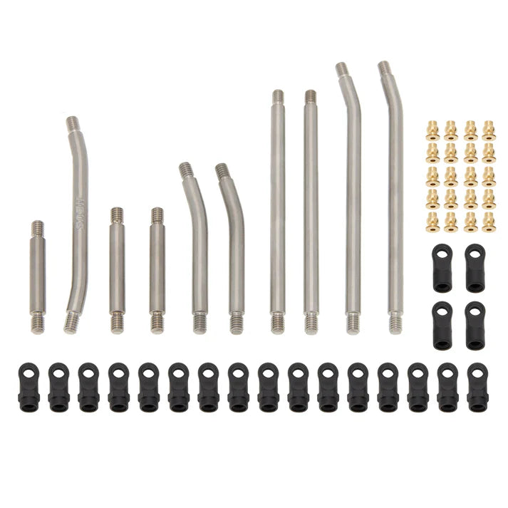 MEUS Racing 10pcs Metal High Clearance Chassis & Steering Links for 1/24 SCX24 Gladiator Power Wagon