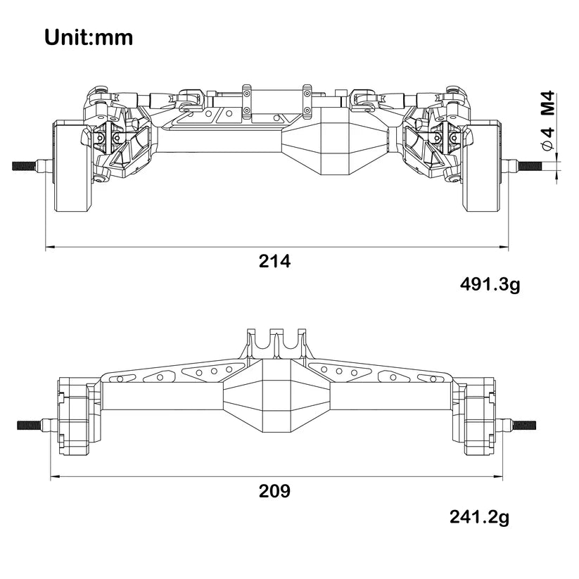 MEUS Racing MEUS-UTB19-88 CHEAT CODE V2 Capra 1.9 Isokinetic Portal Axles black – Silver front and rear axles