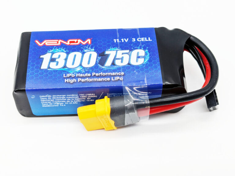 Venom 45075 batterie LiPo 3S 11.1V 1300mAh 75C UNI 2.0 (Deans/EC3/XT60) (VEN45075)