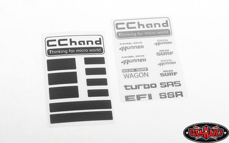 RC4WD Metal Logo Decal Sheet for 1985 Toyota 4Runner Hard Body