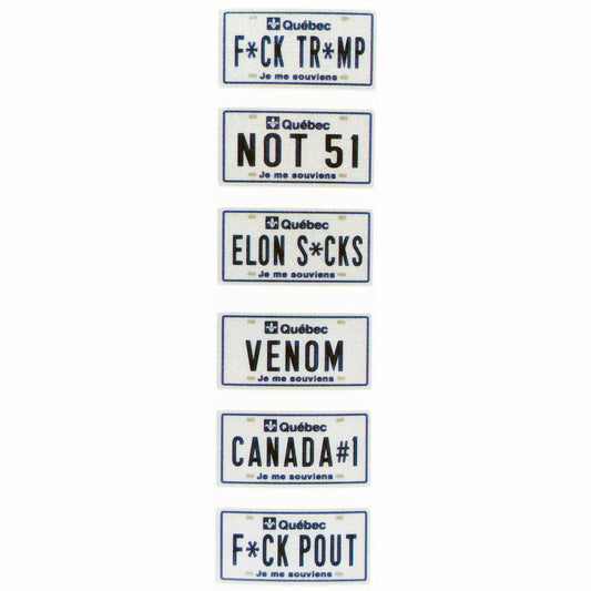Ensemble de (6) plaques  »Scale » QUEBEC 1/10 Canada Proud! (WAGACC10LPQC4)
