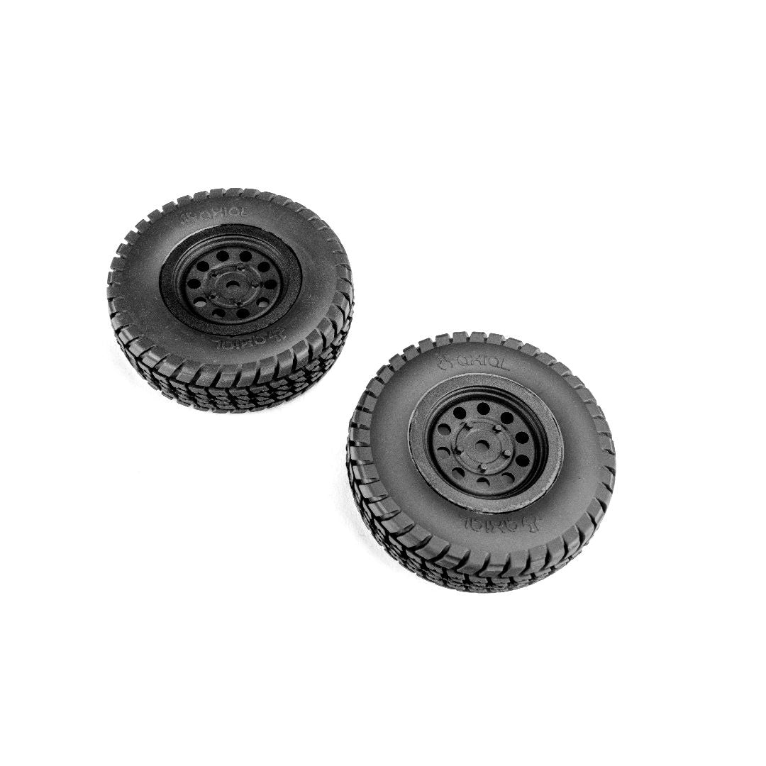 Axial SCX10 Trailer Tire and Wheel Set Mounted (2)