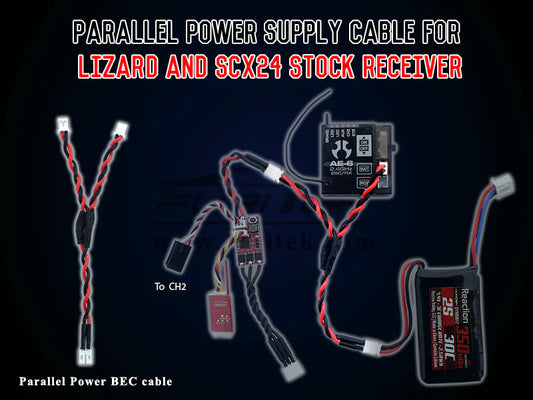 Furitek Parallel Power Supply Cable for Lizard and Scx24 stock Receiver