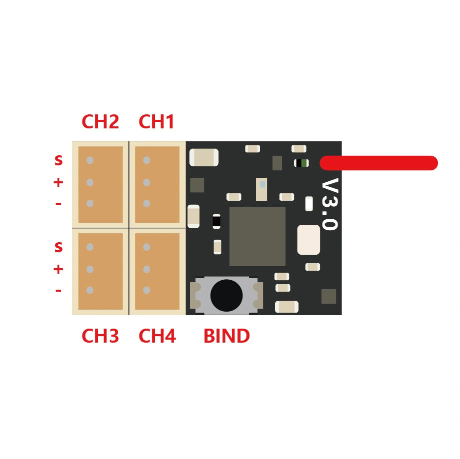 Récepteur micro 4 canaux FLYSKY AFHDS-2A GTR-30