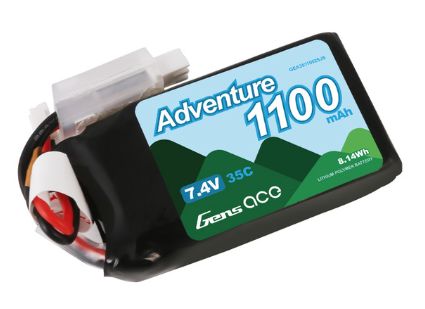 Gens Ace Adventure 1100mAh 7.4V 35C LiPo Battery w/JST-PHR Plug