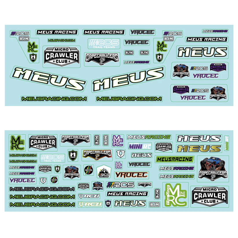 MEUS Racing MB18 Body Shell Stickers For 1/18 TRX4M Defender Bronco K10 F150 High Trail