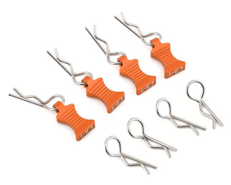 Hot Racing 1/10 Aluminum EZ Pulls w/Body Clips (4)