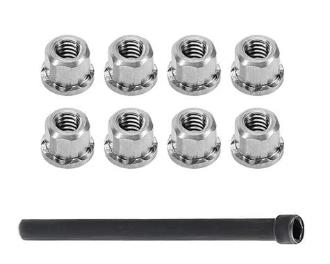Injora Axial SCX30 2mm Stainless Steel Wheel Nuts (8)