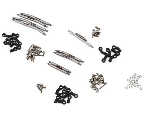 Injora Axial SCX30 Steel High Clearance Suspension & Steering Links Set (Silver)