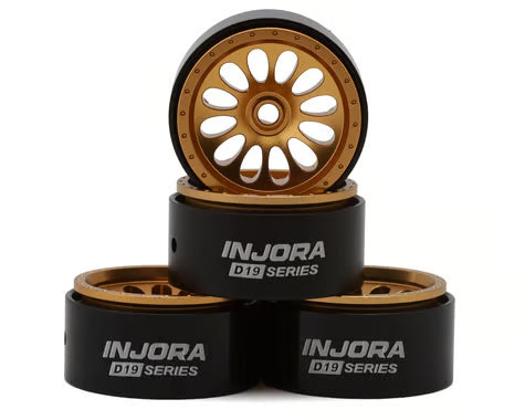 Injora 0.7" D19 Ripple Aluminum Micro Crawler Beadlock Wheels (4) (4.2g ea) (0.5mm Offset)