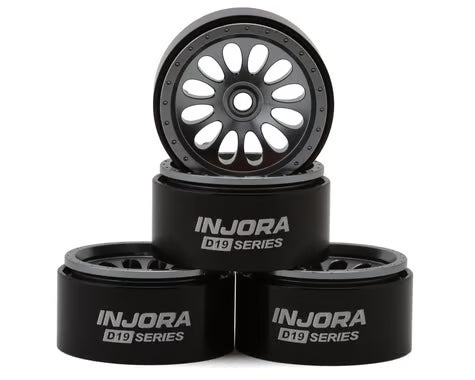 Injora 0.7" D19 Ripple Aluminum Micro Crawler Beadlock Wheels (4) (4.2g ea) (0.5mm Offset)