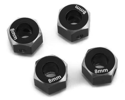 Samix Aluminum 12mm Hex Adapter for Traxxas TRX-4 (Black) (4) (8mm)