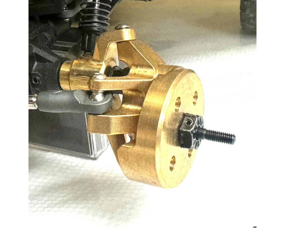 Reefs RC Axial SCX10 Pro Brass Portal Steering Knuckles (Gold) (2) (46g)