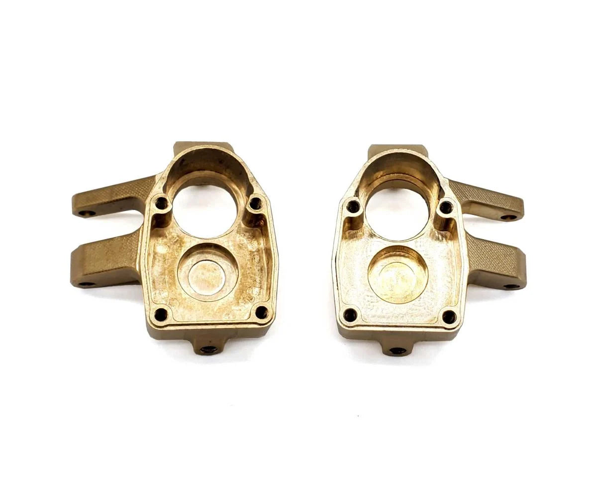 Reefs RC Axial SCX10 Pro Brass Portal Steering Knuckles (Gold) (2) (46g)