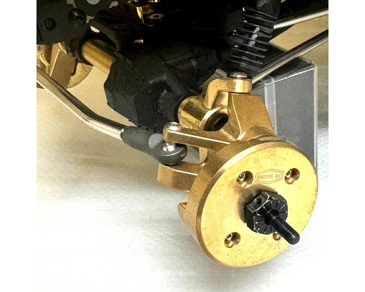 Reefs RC Axial SCX10 Pro Brass Outer Portal Covers (Gold) (2) (89g)