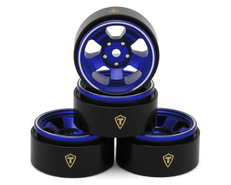 Treal Hobby Axial SCX30 Type B 0.7" 5-Spoke Aluminum Micro Rock Crawler Beadlock Wheels  (4)