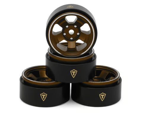 Treal Hobby Axial SCX30 Type B 0.7" 5-Spoke Aluminum Micro Rock Crawler Beadlock Wheels  (4)