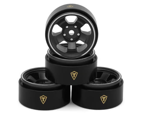 Treal Hobby Axial SCX30 Type B 0.7" 5-Spoke Aluminum Micro Rock Crawler Beadlock Wheels  (4)