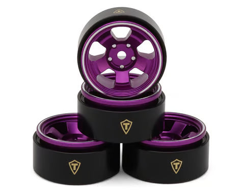 Treal Hobby Axial SCX30 Type B 0.7" 5-Spoke Aluminum Micro Rock Crawler Beadlock Wheels  (4)