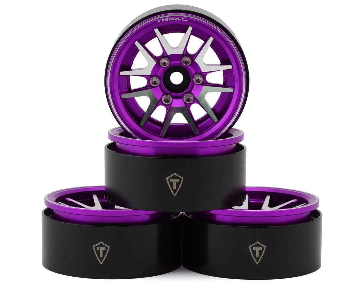 Treal Hobby Type L 1.9" V-Spoke Beadlock Wheels  (4) couleurs variées