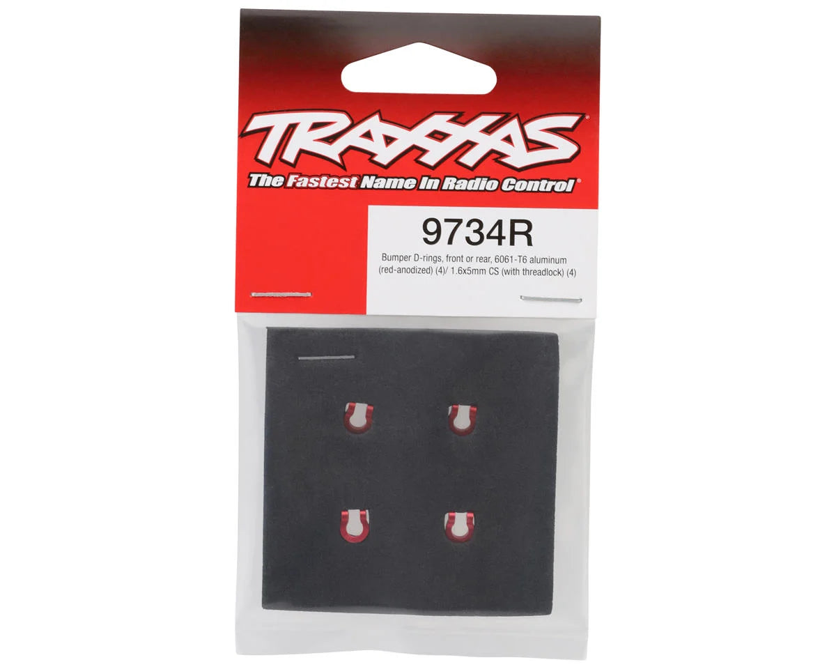 Traxxas Bumper D-rings, Front or Rear, Aluminum - Red