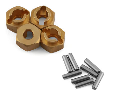 Traxxas Wheel Hubs, 7mm Hex (Brass) (4)/ Axle Pins (4)