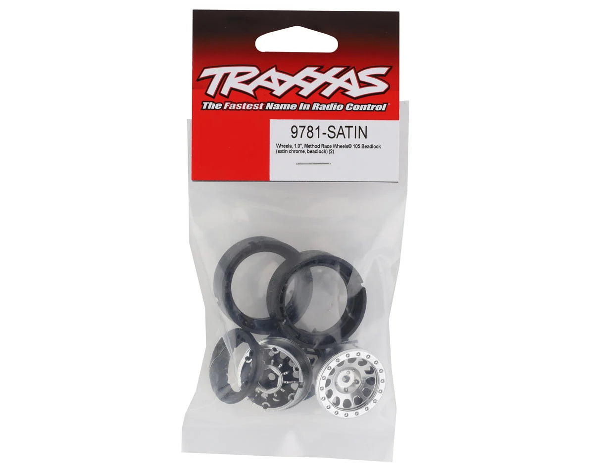 Traxxas Wheels, Method 105 1.0", (Satin Chrome) (2)
